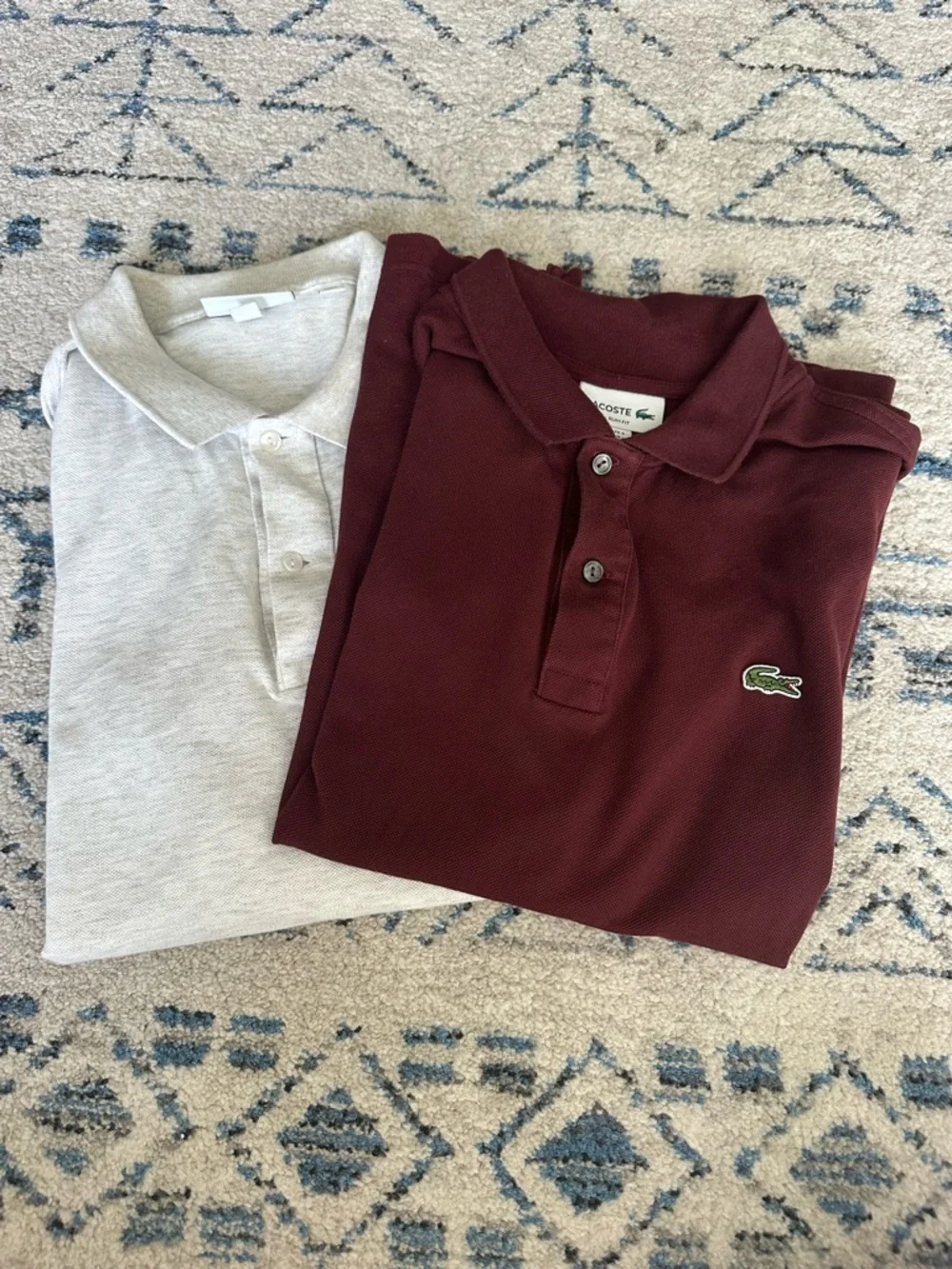 Lacoste L.12.12 Slim Fit Piqué Polo Maroon size Large (Excellent) w/ Free gray - Picture 2 of 11